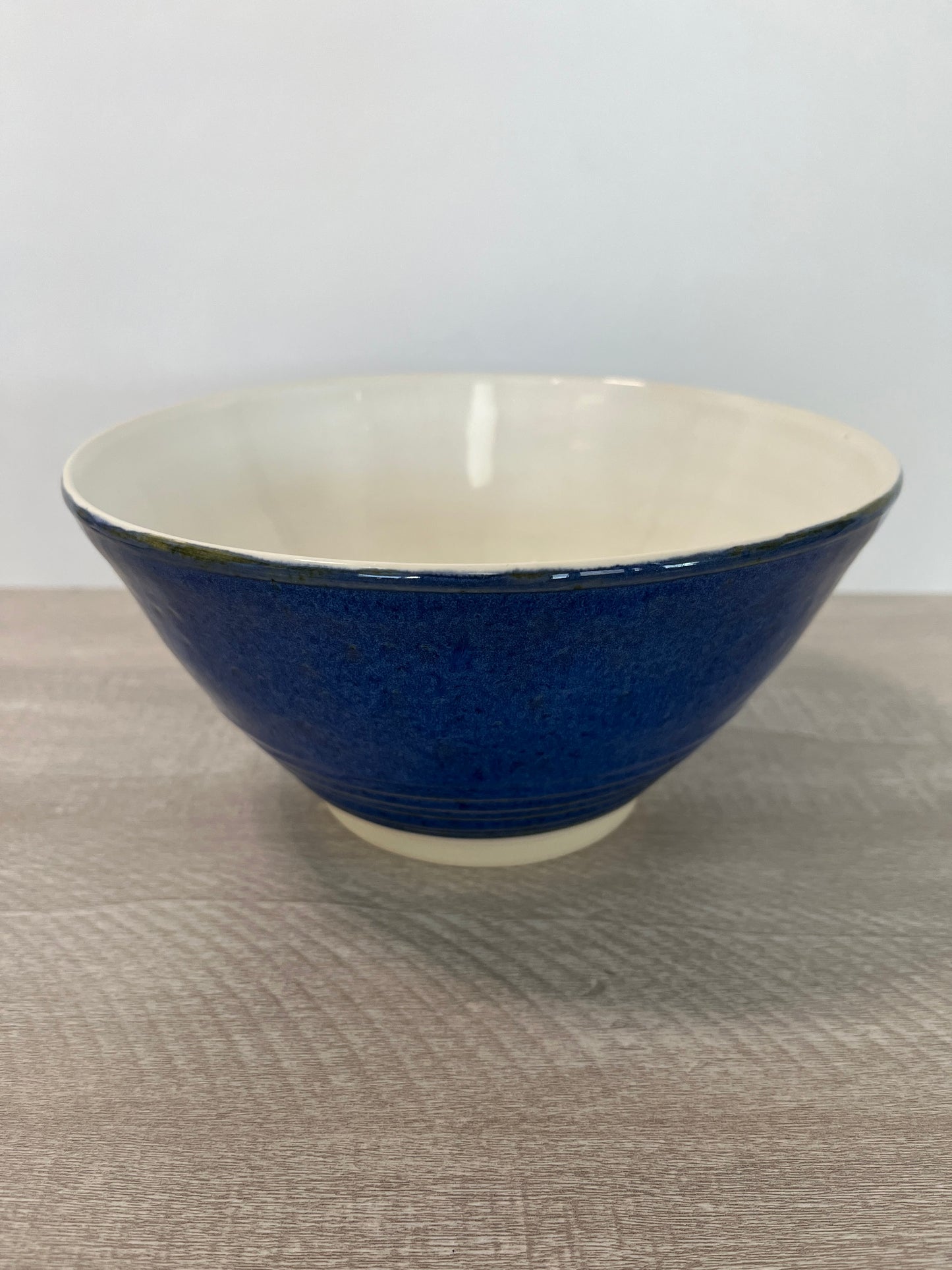 Gold Rimmed Blue Bowl