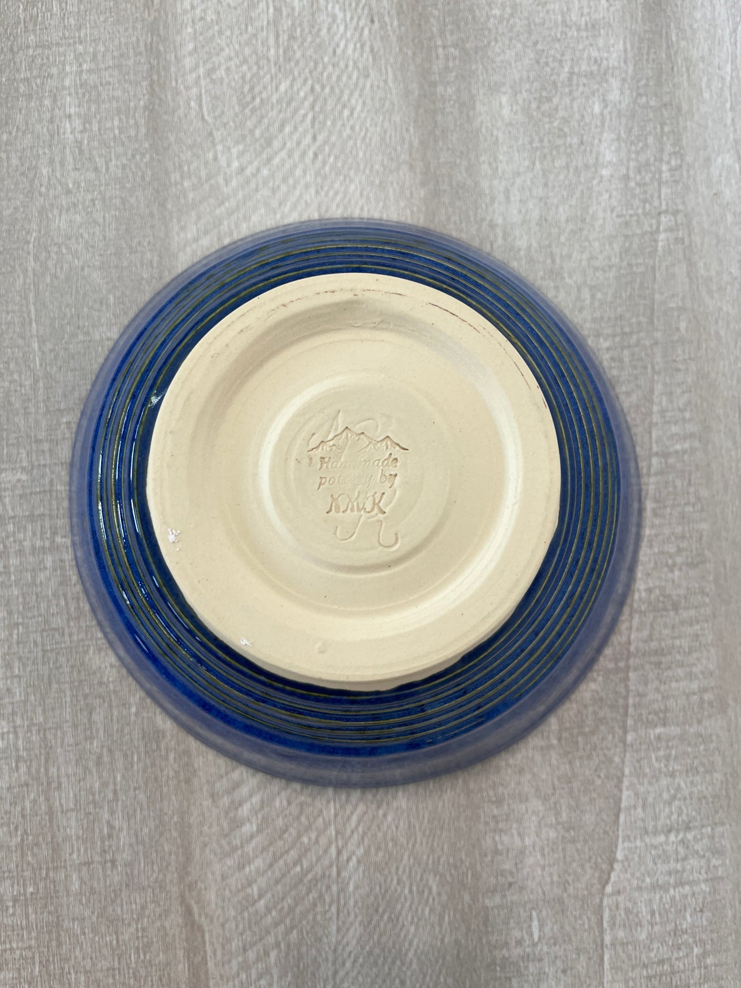 Gold Rimmed Blue Bowl