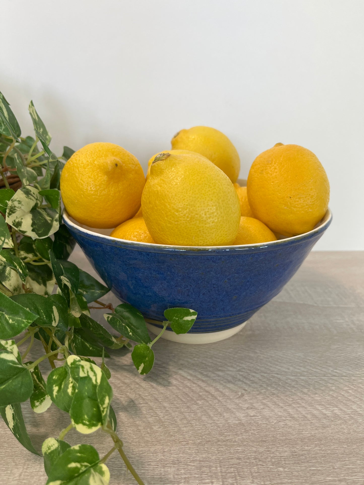 Gold Rimmed Blue Bowl