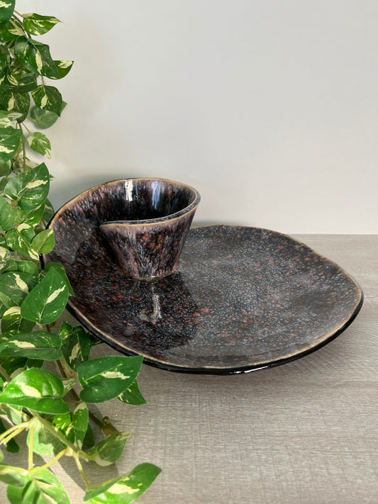 Chips and Dip bowl in hues of brown