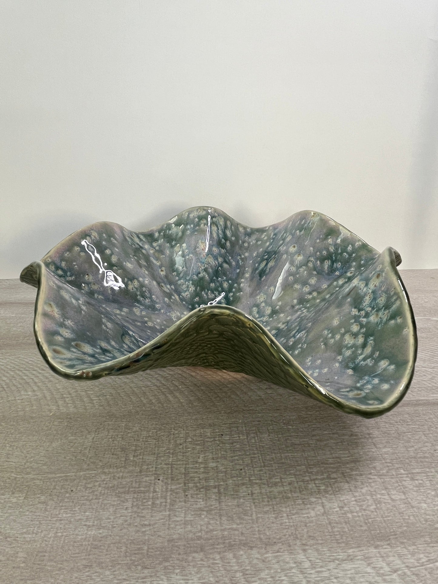 Green Wavy Bowl